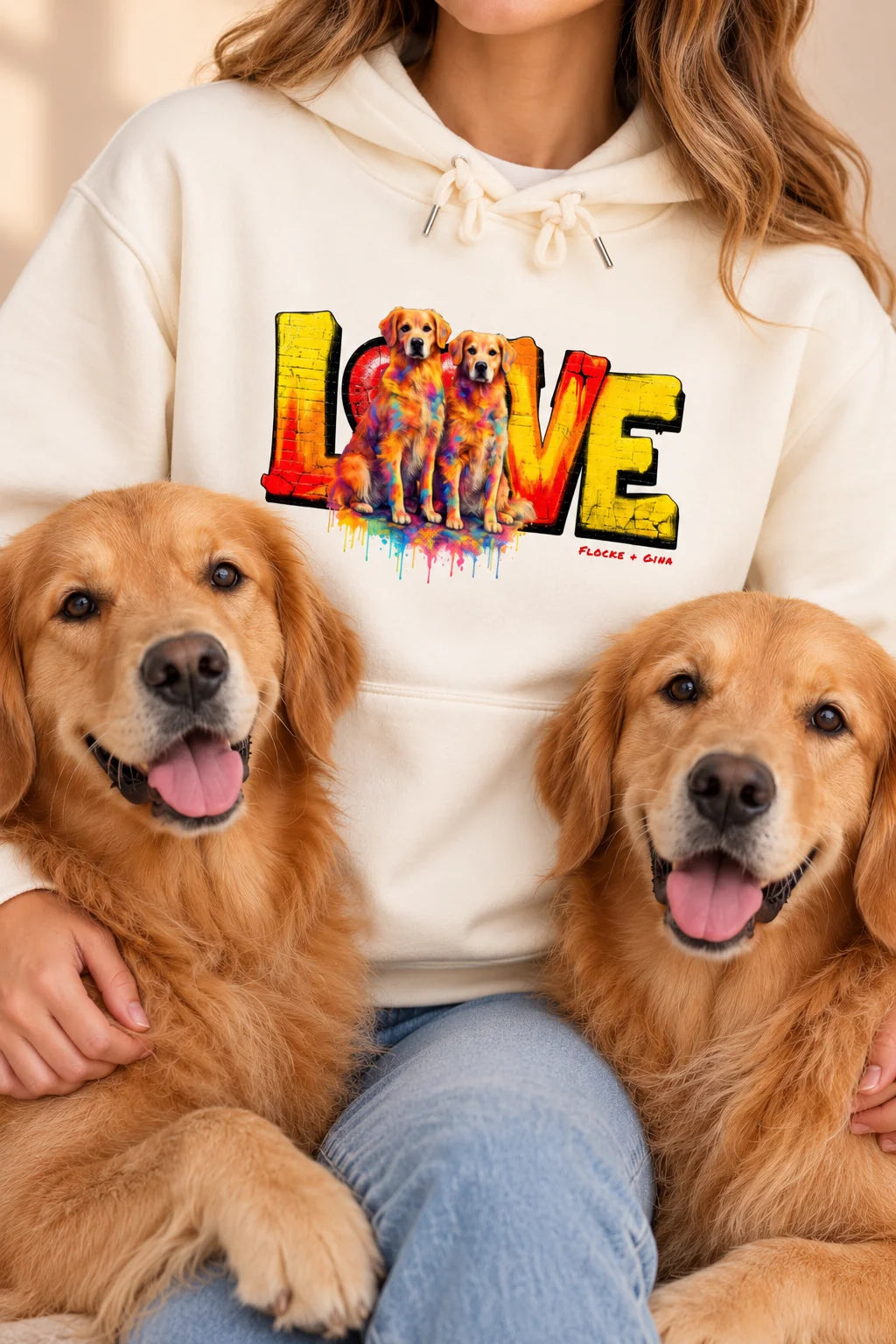 LOVE Graffiti Hunde - Personalisierter Hoodie II
