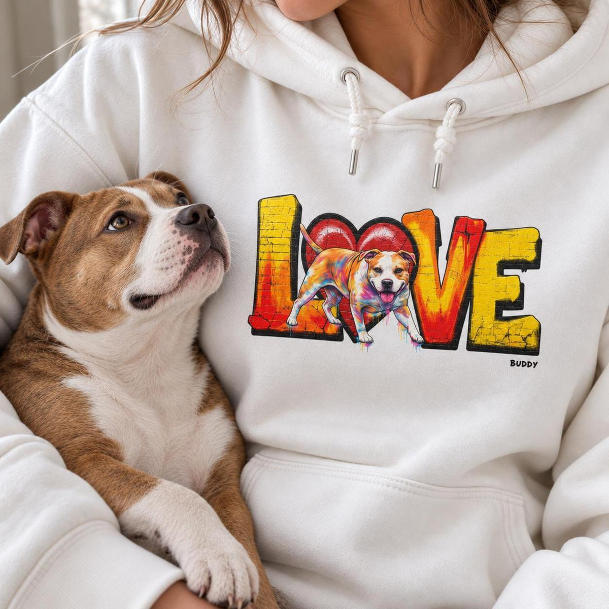 LOVE Graffiti Hunde - Personalisierter Hoodie II