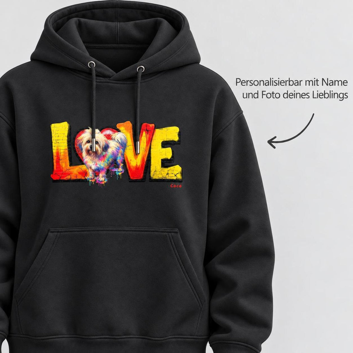 LOVE Graffiti Hunde - Personalisierter Hoodie II
