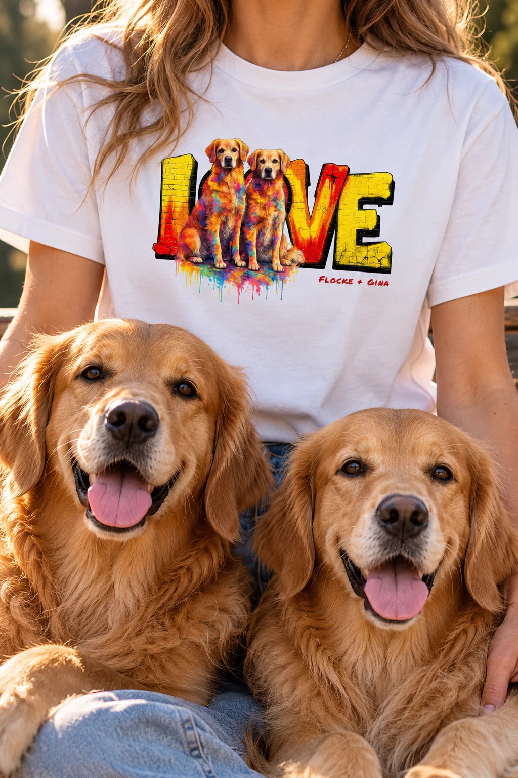 LOVE Graffiti Hunde Personalisiertes T-Shirt