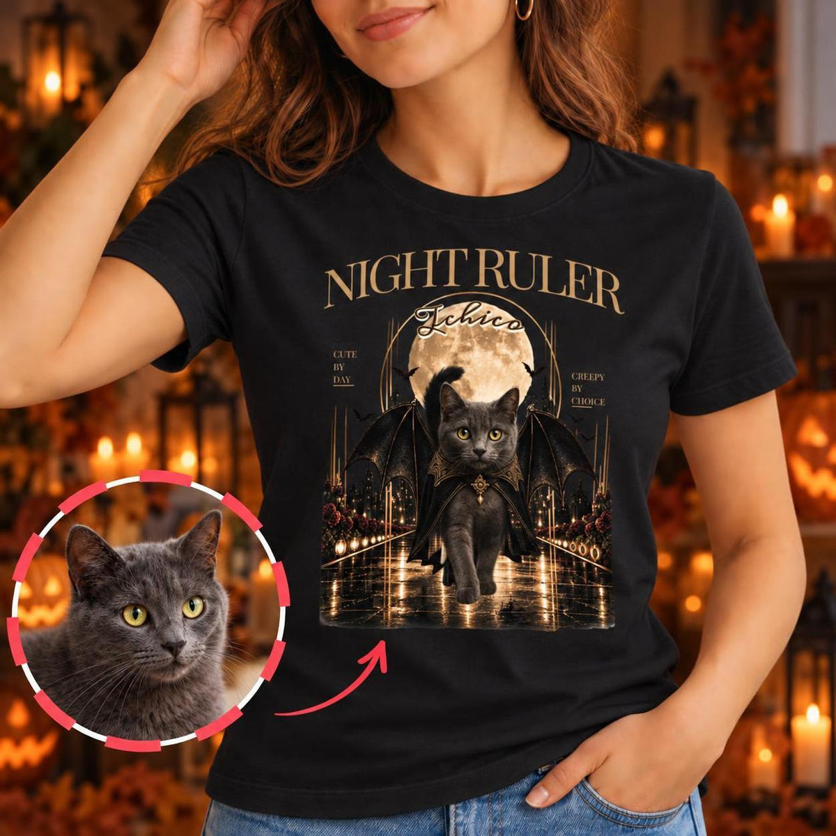 Night Ruler – Personalisiertes T-Shirt mit Foto & Name