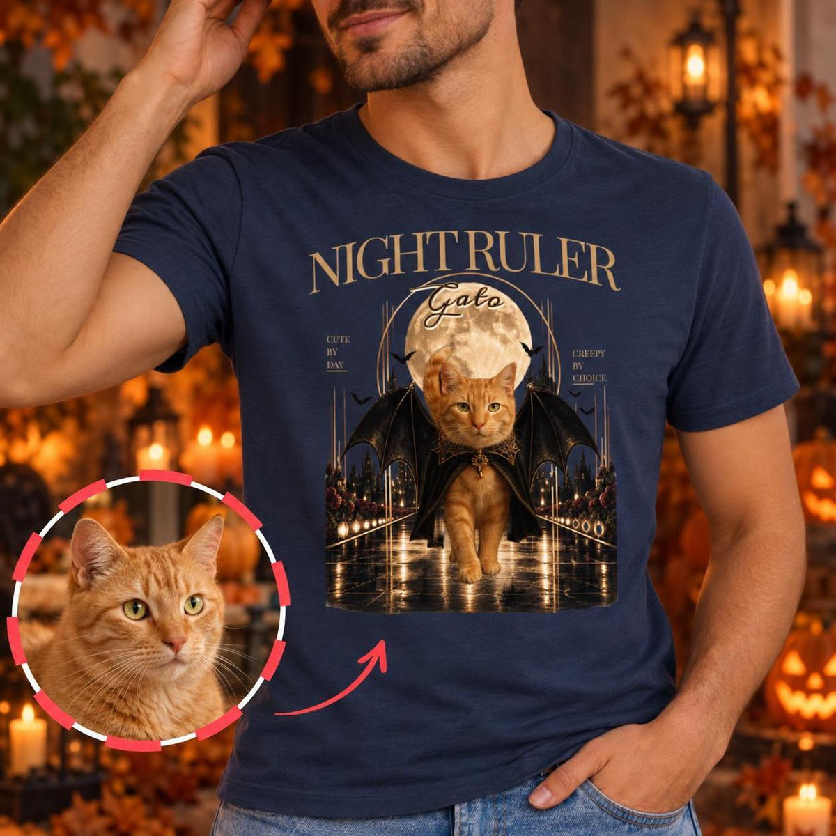 Night Ruler – Personalisiertes T-Shirt mit Foto & Name
