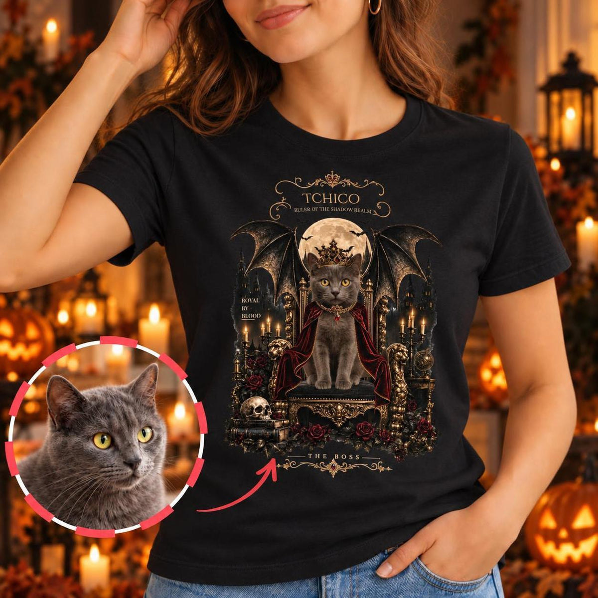 Shadow Realm – Personalisiertes T-Shirt mit Foto & Name